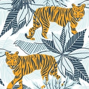 Tigers and leaves blue