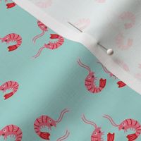 Pink  Shrimp on Aqua