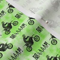 (1" scale) motocross rider  - green - braaap! dirt bikes - C21