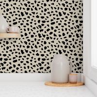 Messy dalmatian spots boho style animal print cheetah spots and dots black on moody mist gray