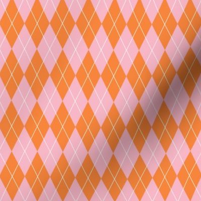 Tropical Argyle, Orange & Pink