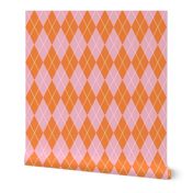 Tropical Argyle, Orange & Pink