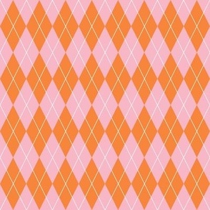 Tropical Argyle, Orange & Pink