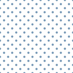 White With Medium Blue Polka Dots - Medium (Winter Blues Collection)