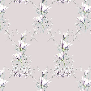 White flowers on gray - medium