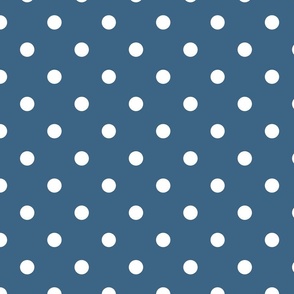 Dark Blue With White Polka Dots - Large (Winter Blues Collection)