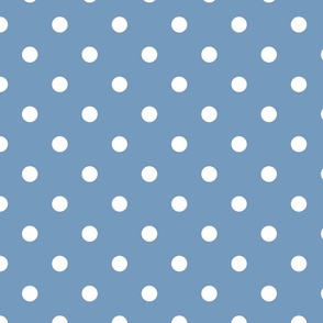Medium Blue With White Polka Dots - Large (Winter Blues Collection)