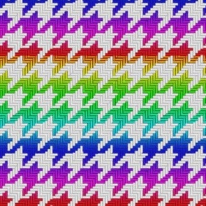 Rainbow and White Houndstooth Plaid Railroaded