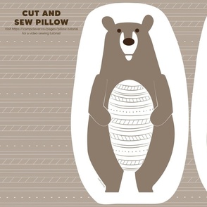 Bear cut and sew fat quarter pillow