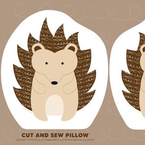 Hedgehog cut and sew Fat Quarter Pillow