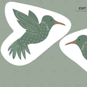 Hummingbird cut and sew fat quarter pillow