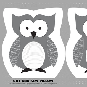 owl cut and sew fat quarter pillow
