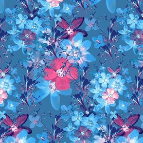 Flowers - blue garden - medium