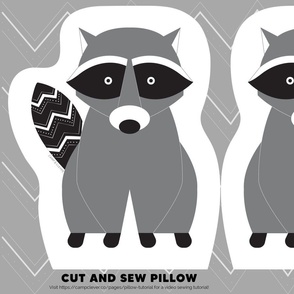 raccoon cut and sew fat quarter pillow