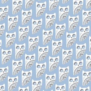 Good Owl Time - Blue and Grey  ©designsbyroochita