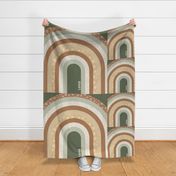 1 Blanket 2 Loveys per yard (54" width) Abstract Rainbow - Boho Modern Neutral Nursery Blanket Panels
