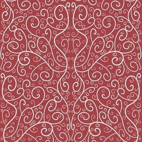 Ornate Swirls in Red