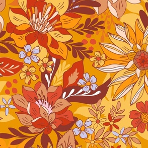 Autumn Botanicals Jumbo scale Fall Florals by Jac Slade