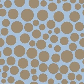 Sky Blue and Mushroom Irregular Polka Dots