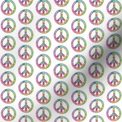 tiny tie dye peace signs with black outline