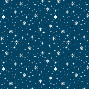 Snowflake Starry Night Blue