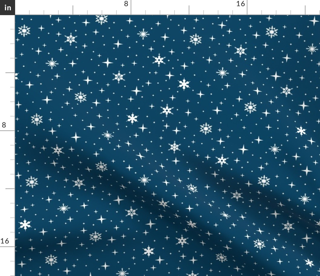 Snowflake Starry Night Blue