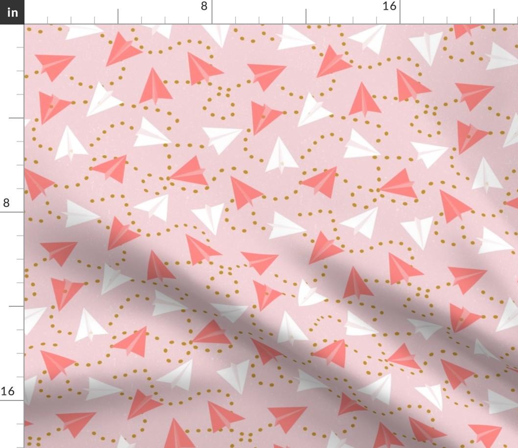 Paper Air Planes in Pinks by ArtfulFreddy