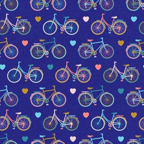 Busy Bicycles on Bright Blue