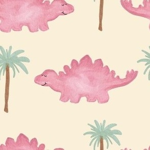 pink watercolor dinosaurs [20]