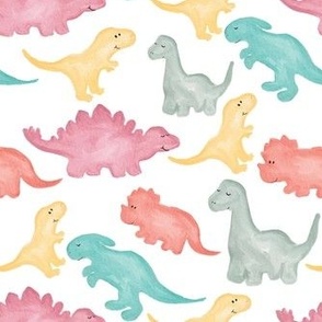 watercolor dinosaurs on white [24]
