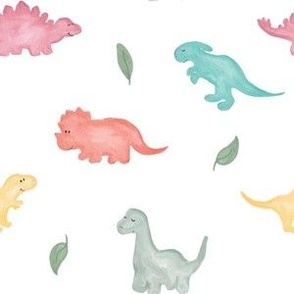 watercolor dinosaurs on white [25]