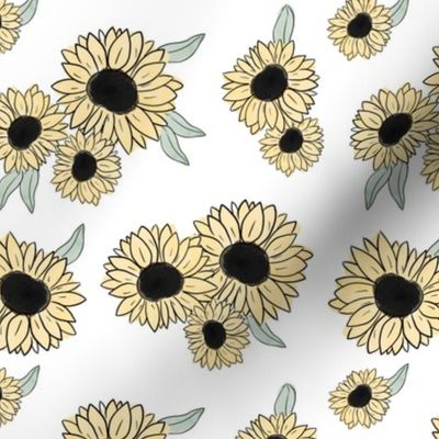 retro sunflowers white [16]