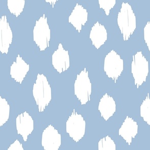 GIANT freehand scribble spot ikat - icy blue