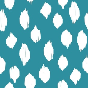 GIANT freehand scribble spot ikat - lagoon teal