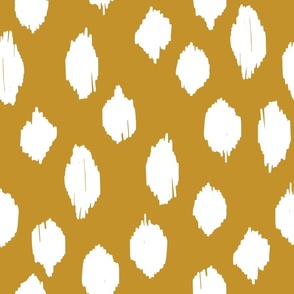 GIANT freehand scribble spot ikat - mustard gold