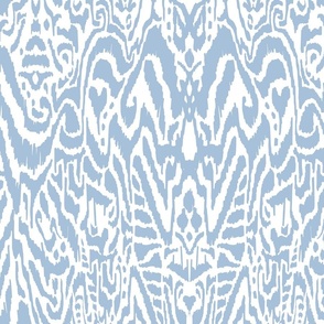 freehand scribble messy heart ikat - icy bluu & white