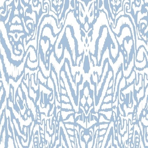 freehand scribble messy heart ikat - just icy blue