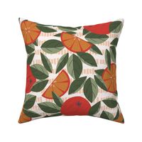 340 - Jumbo scale juicy oranges and foliage - 100 Pattern Project: for home décor, soft furnishings and dining linen.