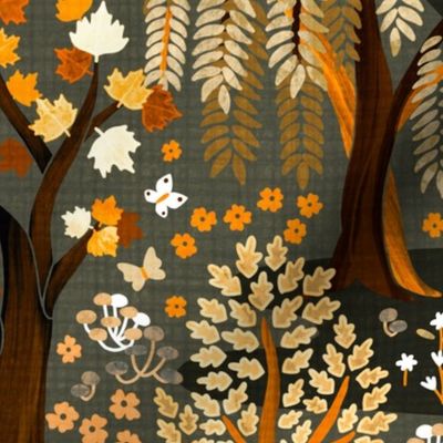 Whimsical Warm Woodland Wonderland - Autumn - Medium Scale