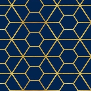 Faceted Gems on Navy Blue