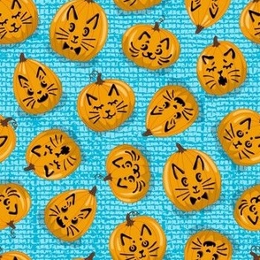 Cat-O-Lanterns (Orange and Blue Palette) – Small Scale