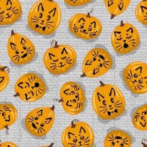 Cat-O-Lanterns (Orange and Grey Palette) – Small Scale