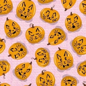 Cat-O-Lanterns (Orange and Pink Palette) – Small Scale