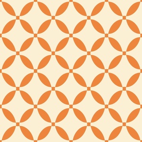 Orange Geometric Circles on Almond, Large