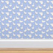 Country Geese on Cornflower Blue by Brittanylane