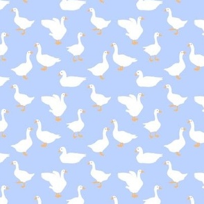 Country Geese on Cornflower Blue by Brittanylane