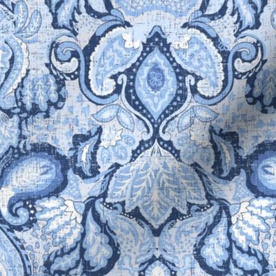 Genevieve Monochrome Blue Paisley