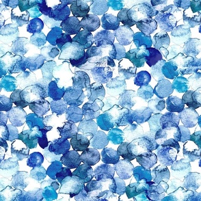 Jumbo Watercolor Dots in Soft Denim Blue