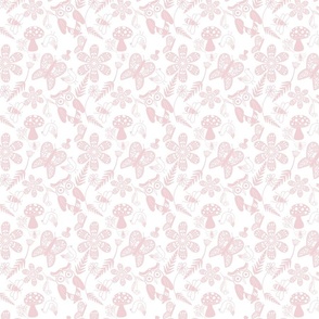 Folk Art Forest Pattern-COtton Candy Pink