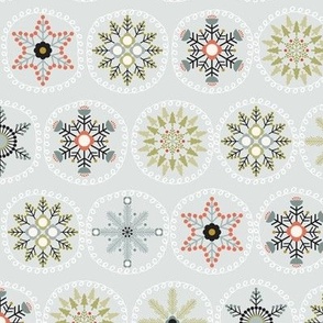 Scandinavian Snowflakes-Blue - Small